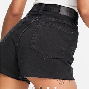 Weekday Rowe cotton denim shorts in echo black - BLACK uk 38 us small